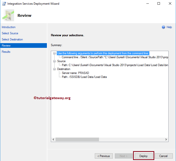 Project Deployment Using Deployment Wizard 10