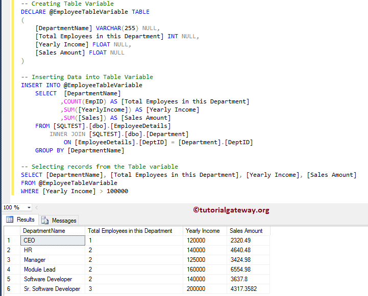 Difference between CTE, Temp Tables, Derived tables 6