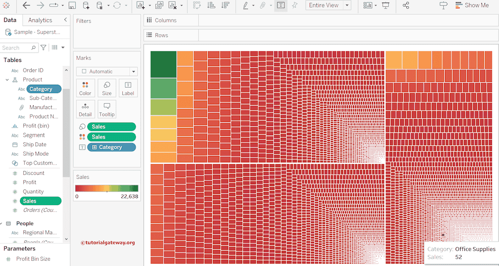 Disaggregate Data in Treemap
