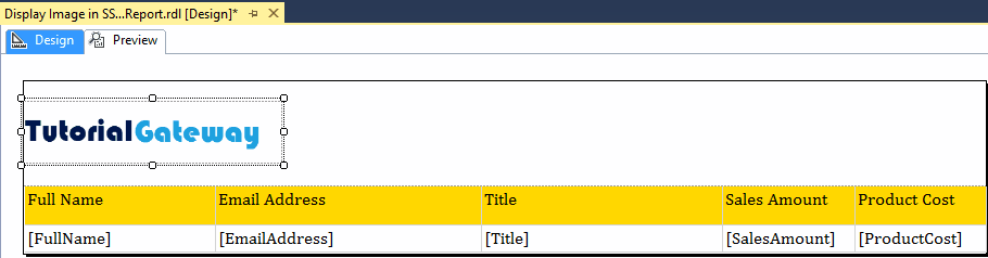 Adjust the image size in a report