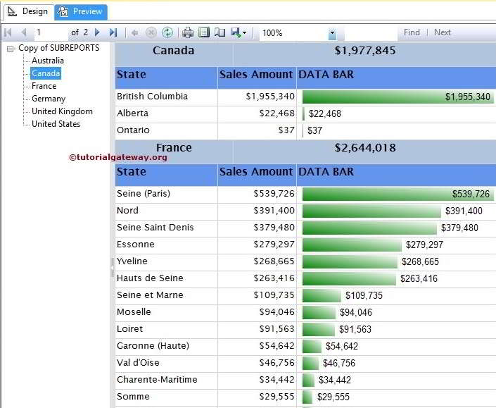 Document Map in Subreports 10