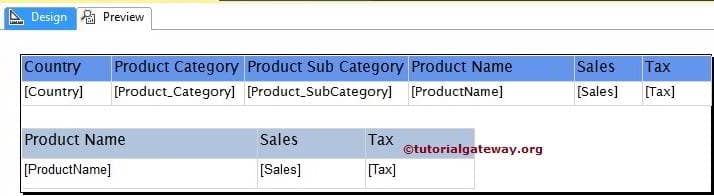 Document Map at Tablix level 11