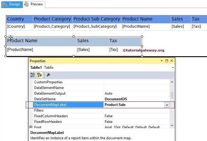 Document Map at table level 13