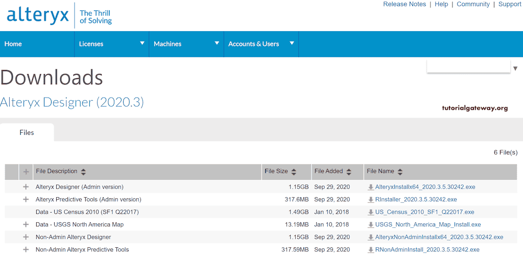 Download the latest version of the Alteryx