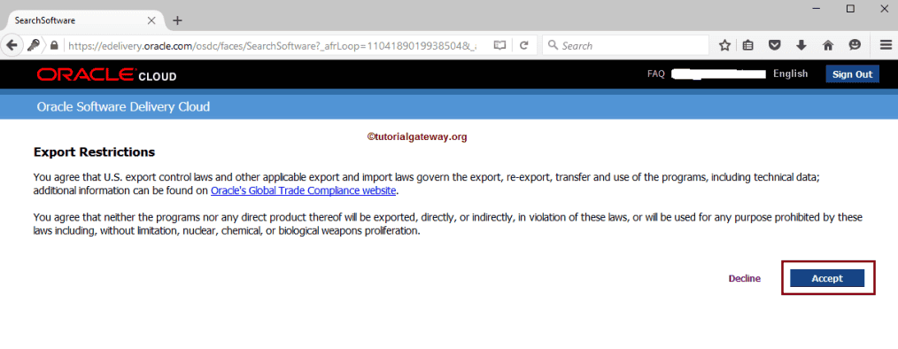 Accept Export Restrictions Terms 3