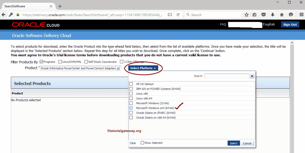 Choose the operating System or Platform 6