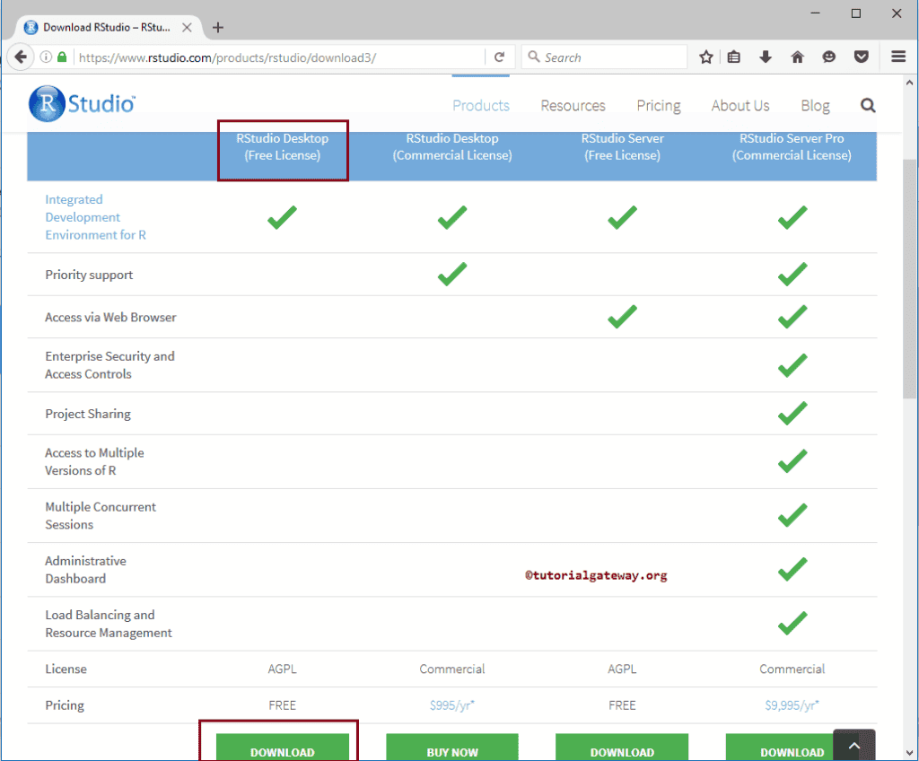 Choose RStudio Desktop Free License Option 2