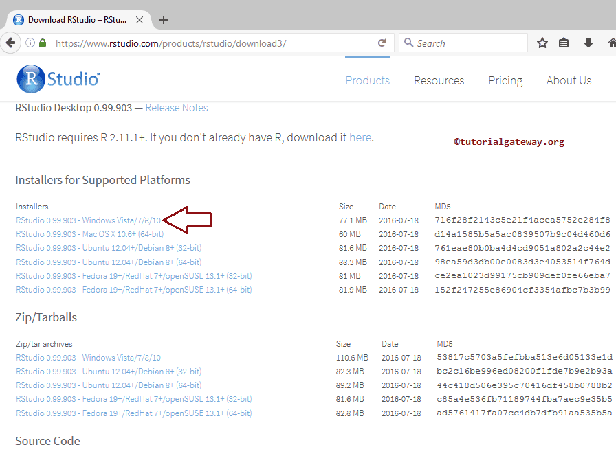 Click the link based on the Operating System platform - windows or Mac 3