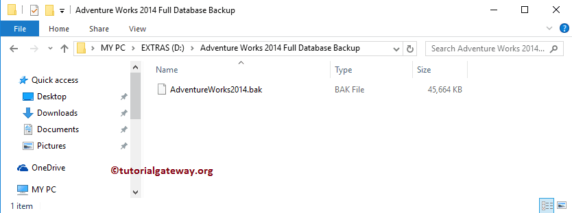 View Saved BAK File in local car drive 4