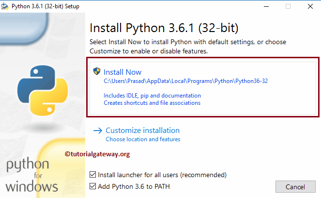 Download and Install Python on windows 10