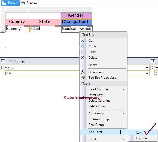 Add RowTotal to a Matrix 1