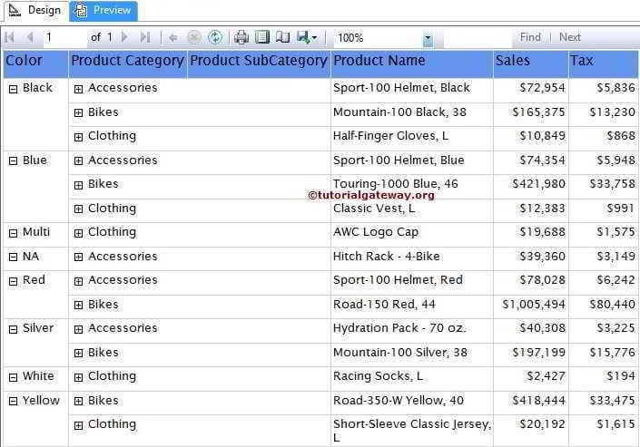 Drill Down Reports 9