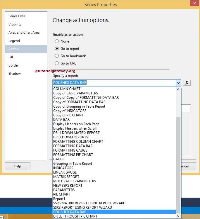 Specify a SSRS Report for Drill Through Action 5