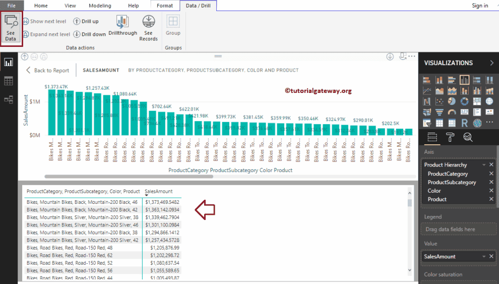 Drill Up and Drill Down Reports in Power BI 21