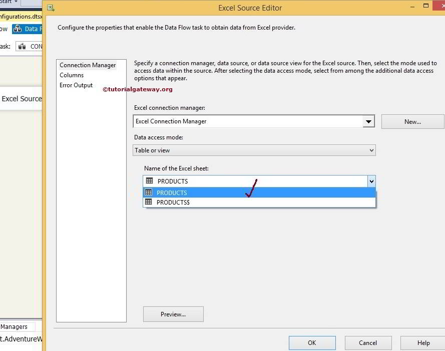 EXCEL Source in SSIS 6