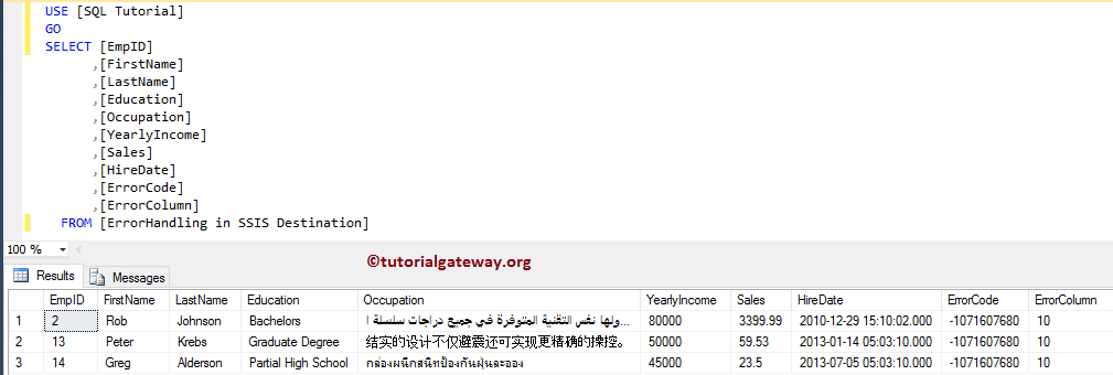 Destination Table 18