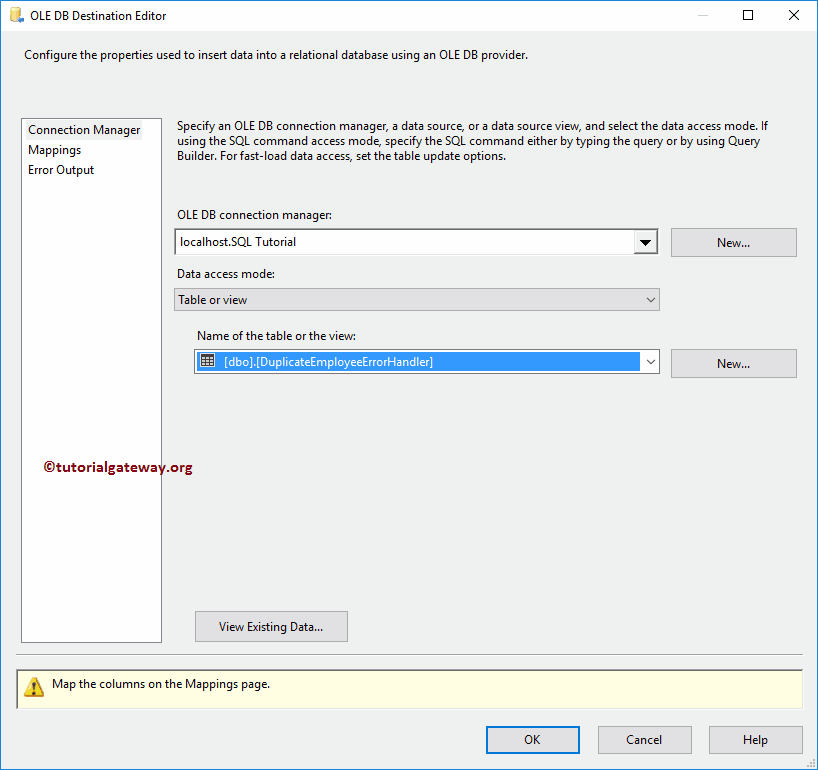 Choose OLE DB Database and Table 7