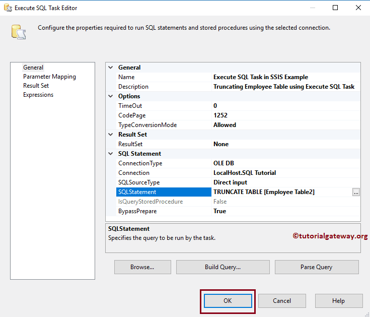 Execute SQL Task in SSIS Example 9