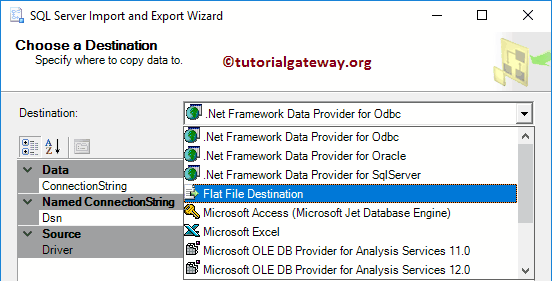 Choose Flat File Destination 12