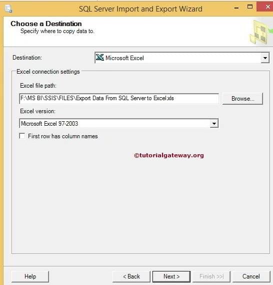 Choose the Excel Version 6