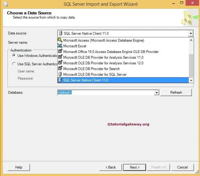 Choose the Data source Connection 2