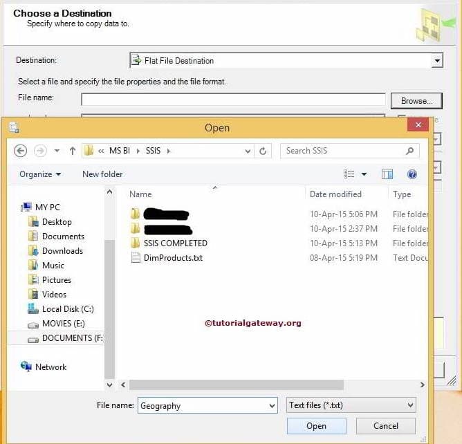 Choose the Flat File to Export Database table 5