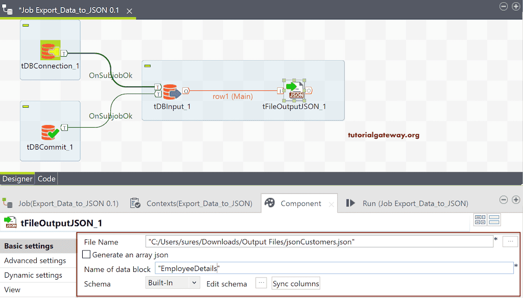Export Database Table to JSON Configuration