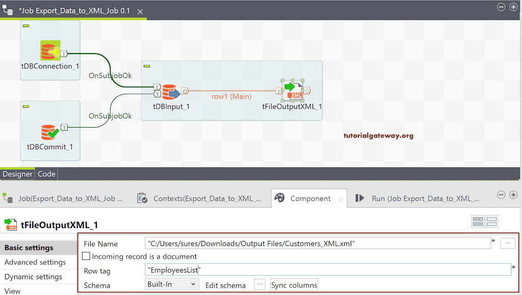 Export Database Table to XML Configuration