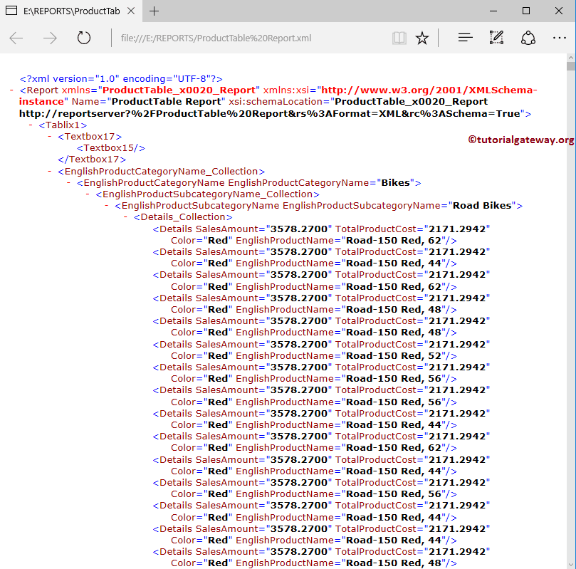 View report inXML File 24