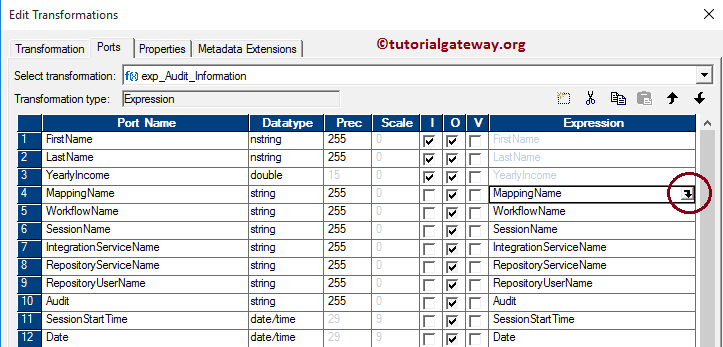 Expression Transformation in Informatica 8