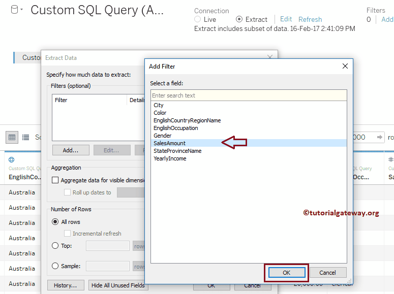 Creating Tableau Extract Filters on Measures