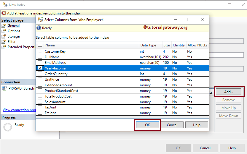 Select the Column name 11
