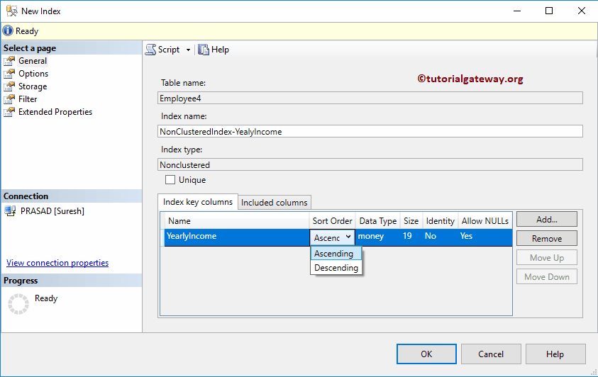 Change the Sort order 12