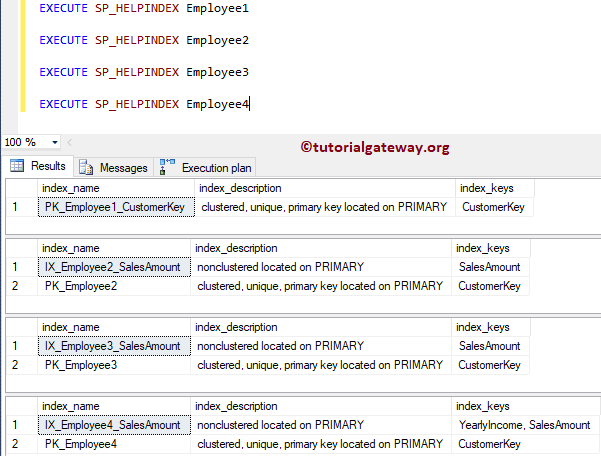 EXECUTE SP_HELPINDEX Table_Name 15