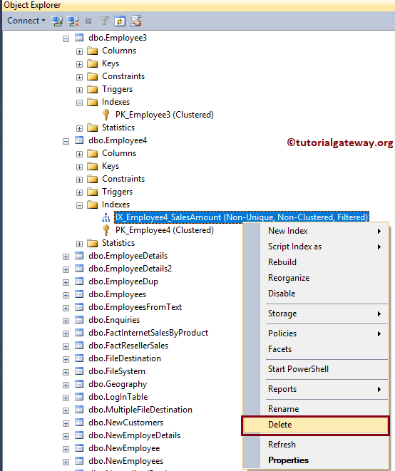 Delete Filtered Indexes 17
