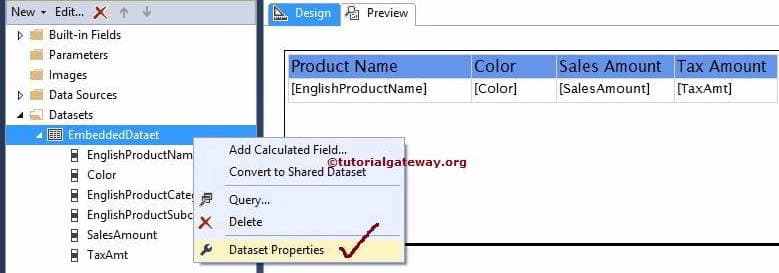 DataSet Properties in Solution Explorer 1