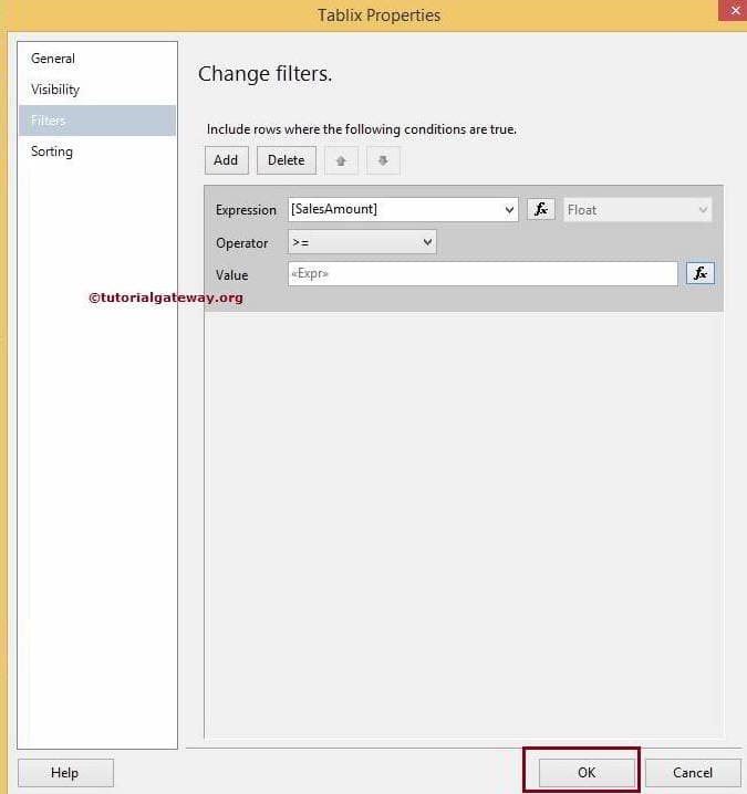 SSRS Filters at Table Level 6