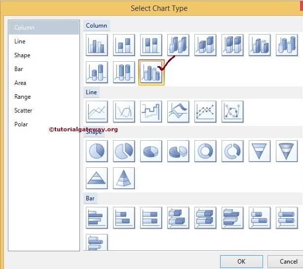 Select 3D Column Chart Type 2
