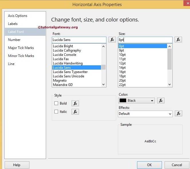 Format Horizontal Axis Fonts 4