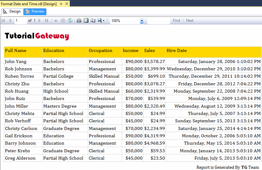 Format Date and Time in a Report preview 10