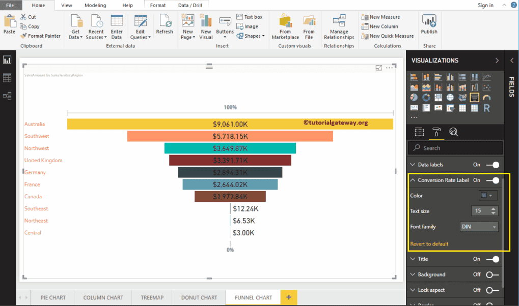 Format Funnel Chart in Power BI 4