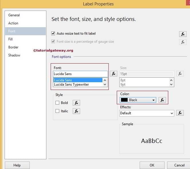 Format Indicator Label Fonts 4