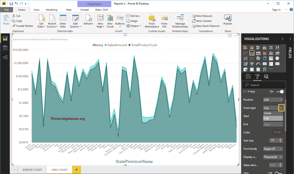 Format Power BI Area Chart 6