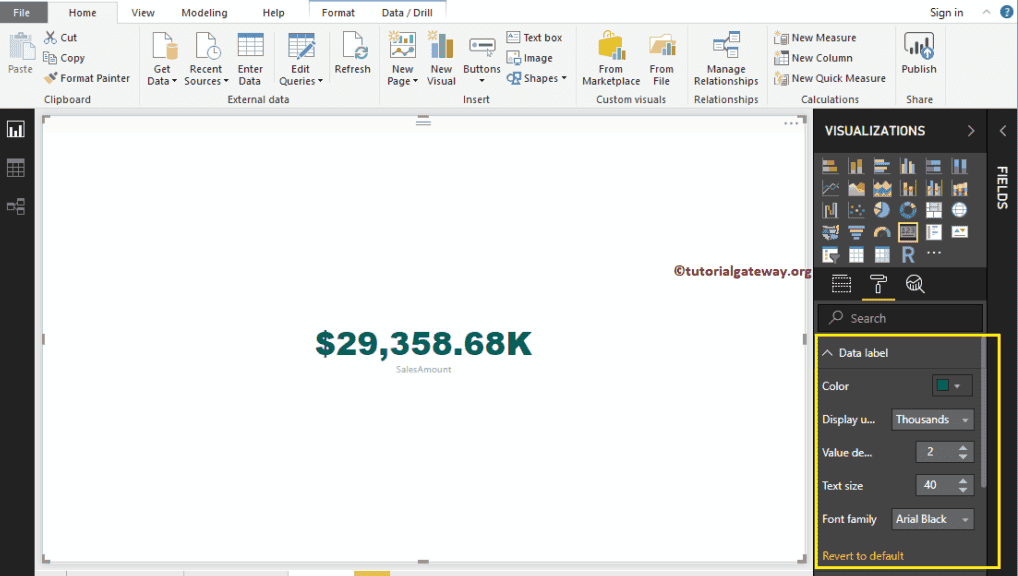 Format Power BI Card 1