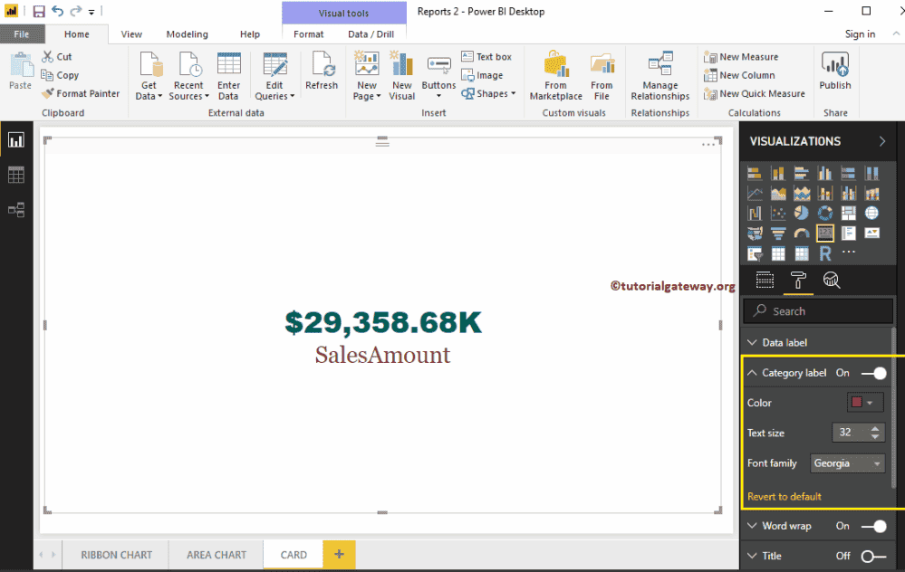 Format Power BI Card 2