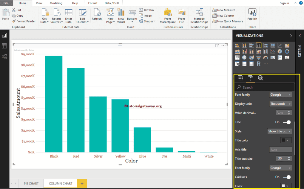 Format Power BI Column Chart 3