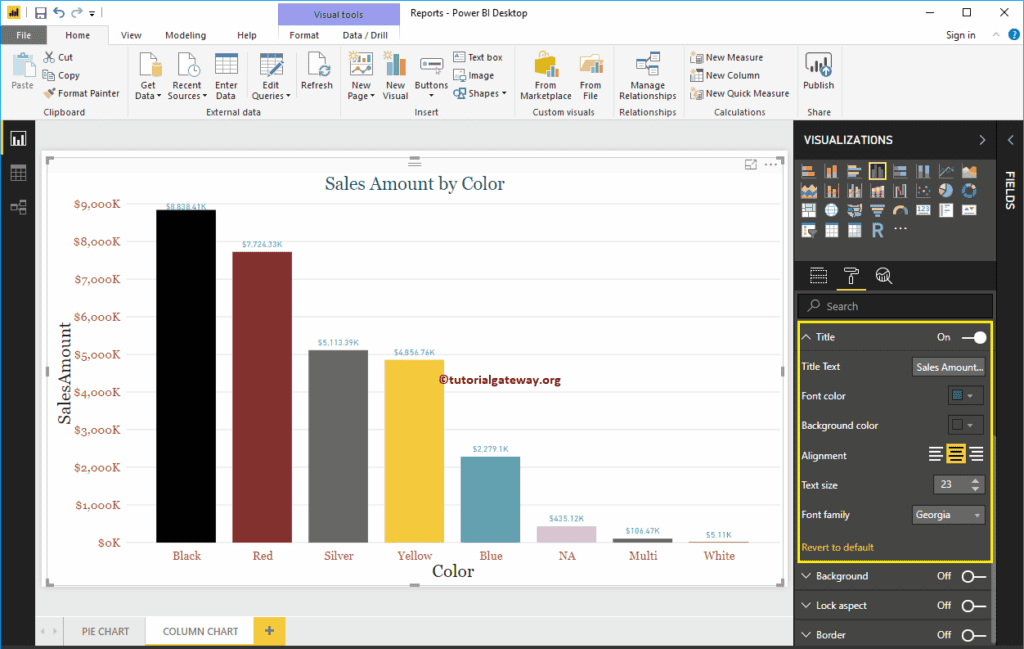 Format Power BI Column Chart 7