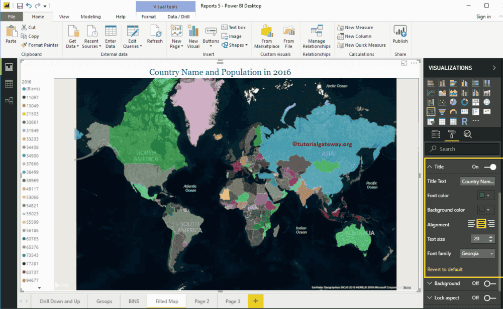 Format Power BI Filled Map 5