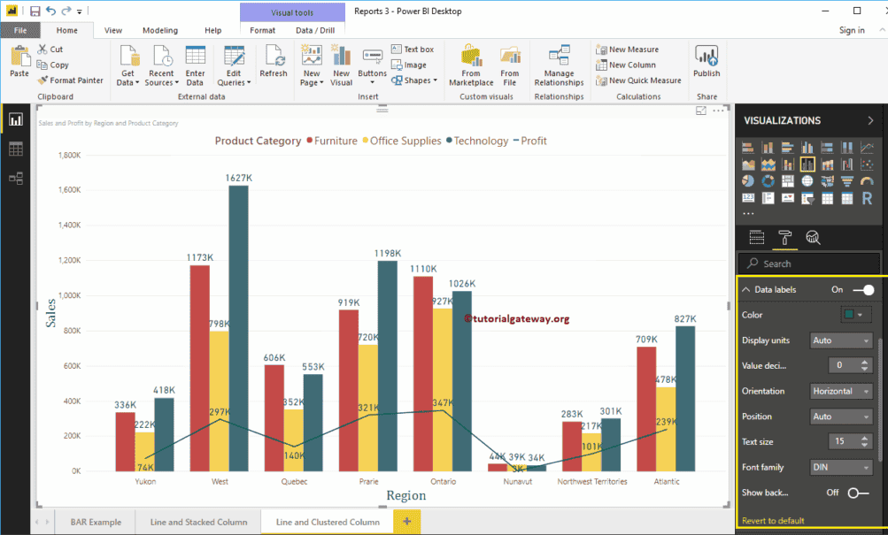 Format Power BI Line and Clustered Column Chart 8