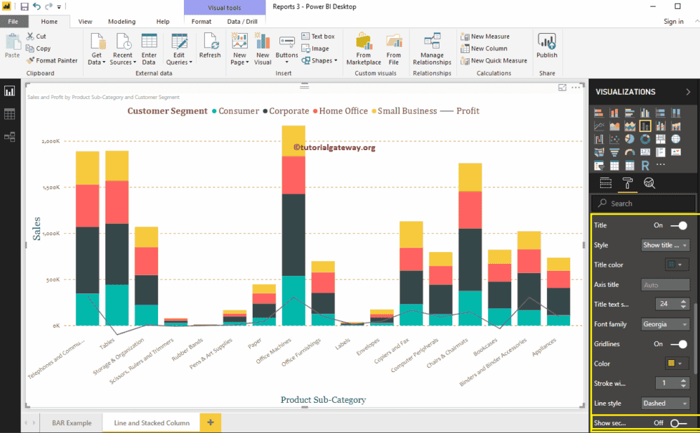 Format Line and Stacked Column Chart 6